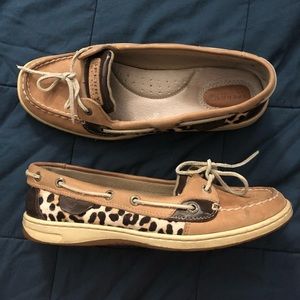 Sperry cheetah print low rise shoes